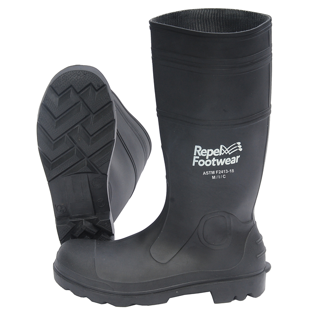 Repel Footwear™ Economy 15\" PVC Boot with Steel Toe Work Gloves/Safety  Glasses/Disposable Coveralls/Safety Vests/Rainwear at Galeton