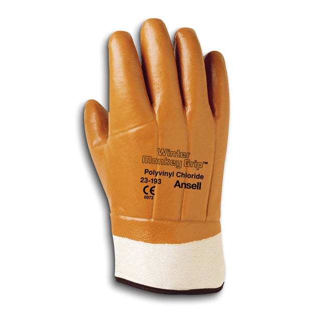 Ansell Winter Monkey Grip 23-173 Raised Finish PVC Coated Glove, Size 10  (XL), 1 pr