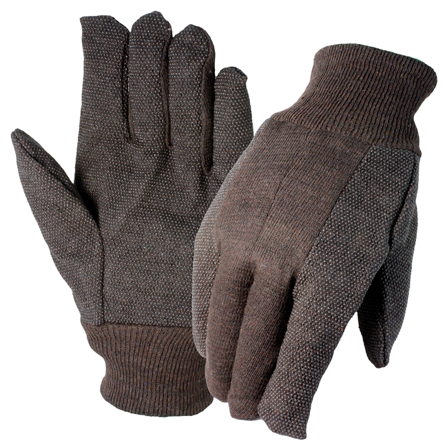 Jersey Work Gloves, Brown, Men's L