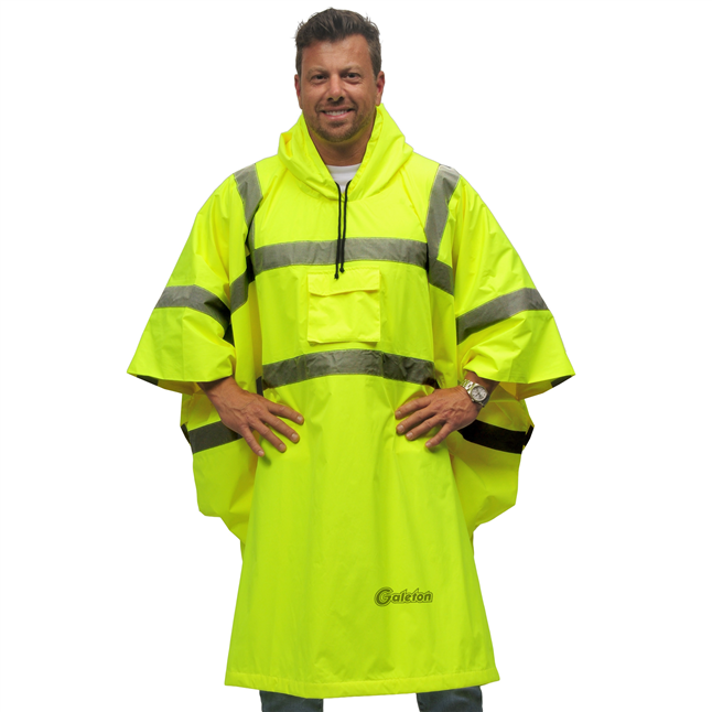 Repel Rainwear™ 75 Denier Reflective Rain Poncho | Work Gloves/Safety Glasses/Disposable Coveralls/Safety Vests/Rainwear at Galeton