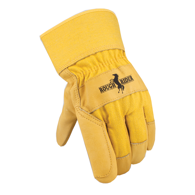 Rough Rider® Grain Leather Double Palm Gloves w/ Safety Cuff | Work  Gloves/Safety Glasses/Disposable Coveralls/Safety Vests/Rainwear at Galeton