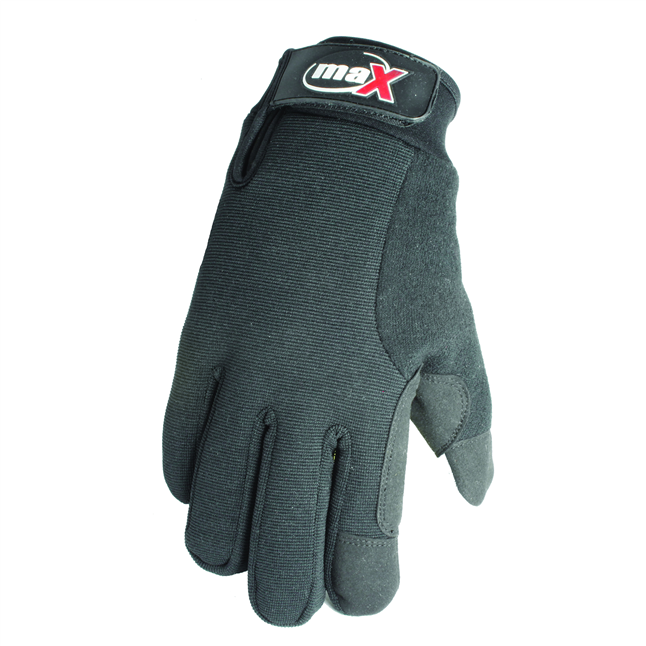 Galeton 9120053-XXL Max Extra Utility/Mechanics Cowhide Work Gloves, 2XL, Black/Natural