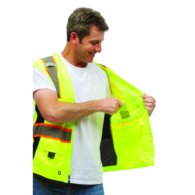 Surveyors Class 2 Safety Vest with iPad Pocket | Work Gloves