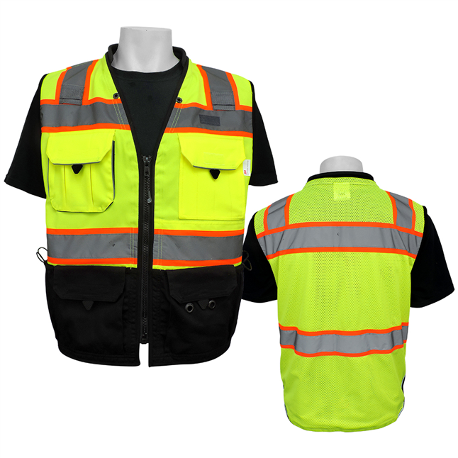 Frogwear® GLO-099 HV ANSI Class Professional Premium Surveyor's Vest  Work Gloves/Safety Glasses/Disposable Coveralls/Safety Vests/Rainwear at  Galeton