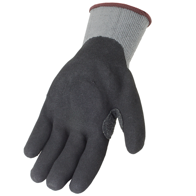 Master Mechanic Work Gloves, Nitrile-Coated , Polyester Shell, Black/Gray,  Men's XL