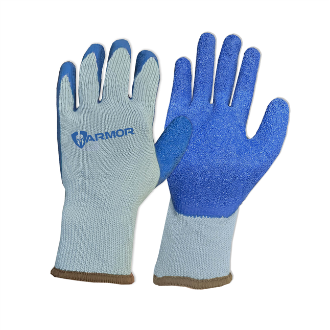 Palm Working Gloves, Latex Rubber Coated Knit with Grip, Durable