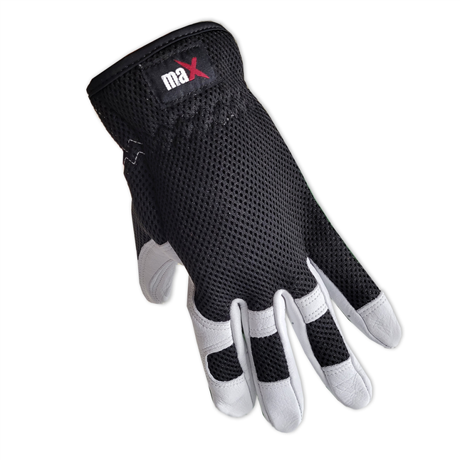 Galeton 9120053-XXL Max Extra Utility/Mechanics Cowhide Work Gloves, 2XL, Black/Natural